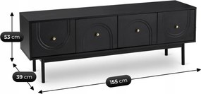 Szafka RTV MARLEN 155 cm Czarna
