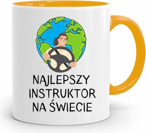 Vezetői Engedély Oktatójának Bögre Sárga Ajándék fényképes nyomtatással