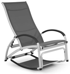 Blumfeldt Beverly Wood, kerti napozóágy, hintaszék, alumínium, szürke