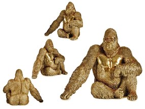 Arany színű gorilla dekorációs szobor figura  62 cm