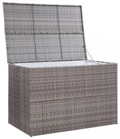 szürke polyrattan kerti tárolóláda 150 x 100 x 100 cm