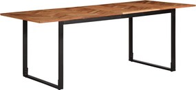 vidaXL tömör akácfa étkezőasztal 200 x 100 x 75 cm