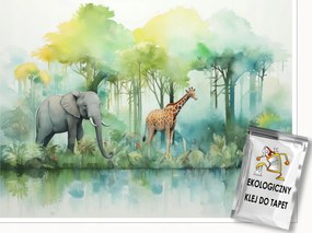 Fotótapéta Gyerekeknek Erdő Állatok Dzsungel Szafari Fali Tapéta 250x175