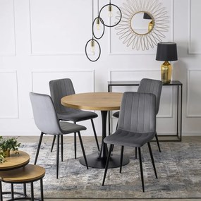 Kerek Étkezőasztal Arany Tölgy/Fekete Színben. LINO 100 cm