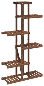 tömör fenyőfa virágtartó állvány 75x25x140,5 cm