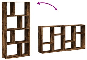 füstös tölgy színű szerelt fa könyvespolc 60 x 20 x 120 cm