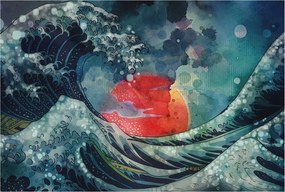 Divatos Flizelin Fali Tapéta Óceáni Kelet 104x70 Ragasztó