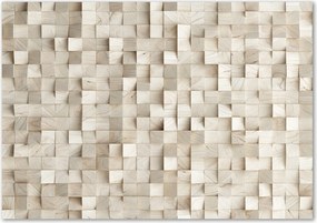 Üveg falpanel Fa kockák Ingyenes Ragasztó