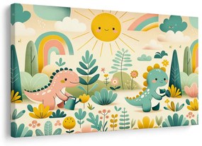 Kép kis dinoszauruszok játékos napja a természetben