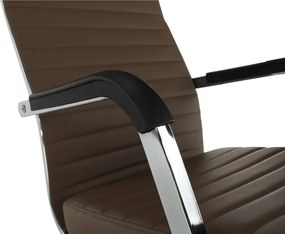 Irodai szék, textilbőr/fém, taupe/króm, FARAN