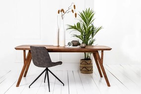 Barna étkezőasztal akácfa asztallappal 100x200 cm Quenza – Light &amp; Living