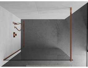 Mexen, Mexen Kioto zuhanyfal Walk-in 145 x 200 cm, átlátszó 8 mm, rózsaszín arany - 800-145-101-60-00