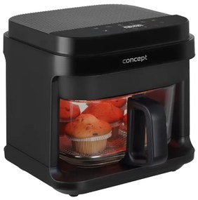 Concept FR5500 - Forró levegős sütő GLASS &amp; FAST 5,5 l 1200W/230V fekete
