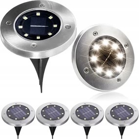 4x Napelemes kerti LED-es talajlámpa korong beszúró érzékelő