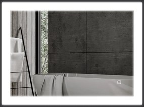 HOMCOM LED-es Fürdőszoba Tükör 80x60 cm Falitükör 3 fény színnel Páramentesítő Funkció Memória Funkció Érintő Kapcsoló | Aosom