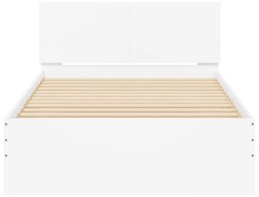 fehér ágykeret fejtámlával és LED-világítással 100 x 200 cm
