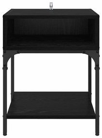 Éjjeli asztal 2 pcs Musta tammi 40 x 40 x 50 cm Faanyag