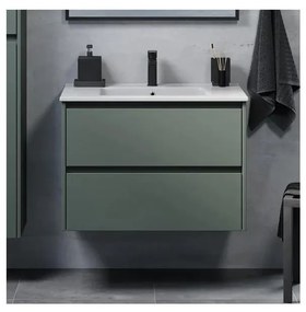 MOLDE 80 cm-es fürdőszobai szekrény mosdóval, zöld