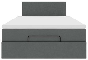 Ottomán ágy matraccal sötétszürke 120x190 cm szövet