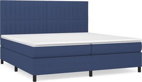 vidaXL kék szövet rugós ágy matraccal 200 x 200 cm