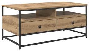 Dohányzóasztal fiókkal kézműves tölgy 100 x 51 x 45 cm Faanyag