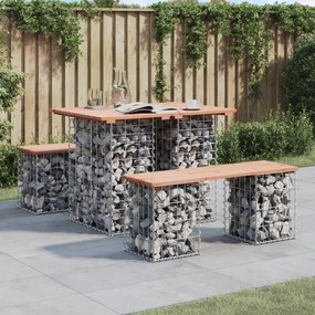 vidaXL tömörfa kerti asztal gabion mintával 100 x 70 x 72 cm Douglas