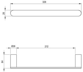 Deante ADR_0611 - ROUND fali törölközőtartó 32,8 cm, fényes króm