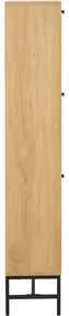 Natúr színű billenő ajtós cipőtartó tölgyfa dekorral 72x140x25 cm Albany – Actona