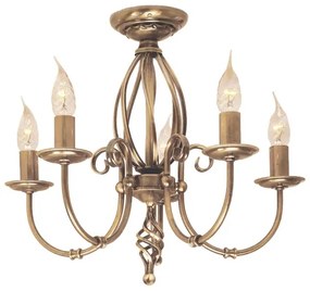 Elstead ART5-AGD-BRASS - Csillár láncon ARTISAN 5xE14/60W/230V