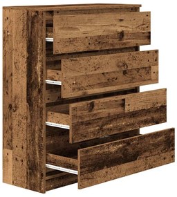 antik fa színű szerelt fa tálalószekrény 80x35x99 cm