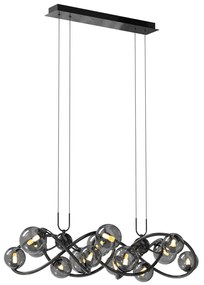 Wofi 7014-1405 - LED Csillár zsinóron NANCY 14xG9/3,5W/230V fekete/króm