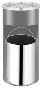 fekete acél fali szemeteskuka hamutartóval 26 liter