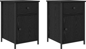 vidaXL Éjjeliszekrény 2 pcs Fekete tölgy 40 x 42 x 60 cm Faanyag