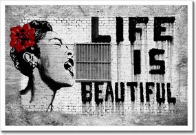 Poszterek keretben 60x40 Banksy Life is Beautiful