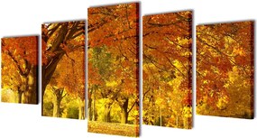 vidaXL Nyomtatott vászon falikép szett juharfa 200 x 100 cm