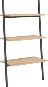 vidaXL 3 szintes világosbarna és fekete létrapolc 64 x 34 x 116 cm