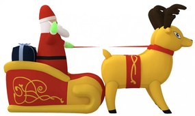 felfújható karácsonyi Mikulás és rénszarvas LED-ekkel 130 cm