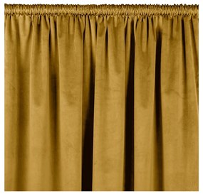 Mustársárga bársony dimout (részleges sötétítő) függöny 265x270 cm Velto – Filumi