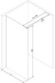 Mexen Kioto zuhanyparaván, 70x200 cm, 8 mm, króm profil, átlátszó jegesedés üveg, 800-070-101-01-35