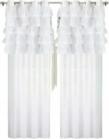 Fodros Függöny Fehér Kész Fátyol Átvezető 145x250 cm Klasszikus Fodros