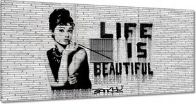 Festmények 180x90 Banksy Life is beautiful