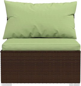 4 részes barna polyrattan kerti ülőgarnitúra párnákkal