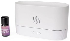 LED RGB ultrahangos aroma diffúzor és párásító, 180 ml, fehér, világítással