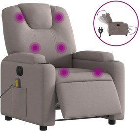 vidaXL tópszínű szövet elektromos dönthető masszázsfotel