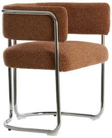 Világosbarna kárpitozott karfás étkezőfotel Adante – Light &amp; Living