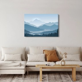 Kép - a hegyek grafikája (90x60 cm)