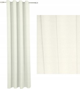 Függöny karikákkal, 140x250 cm, Panama ekrü színben, készre varrva