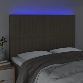 tópszínű szövet LED-es fejtámla 144x5x118/128 cm