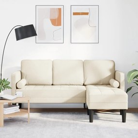 3-Fős L-alakú Kanapé Vászon 160 cm