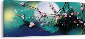 Kép - Fa, grafika (120x50 cm)